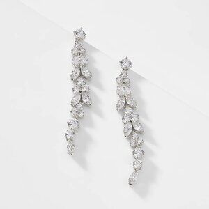 Nadri Prima Cubic Zirconia Long Linear Earrings, Chic & Versatile, New with Tag